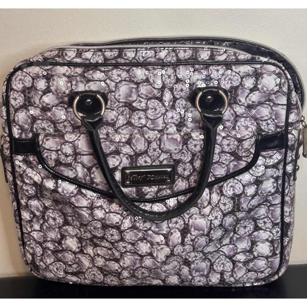 Betsey Johnson Laptop Bag, Sequence, Diamond Pattern, Padded